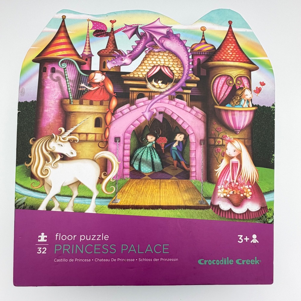 Crocodile Creek Princess Palace Floor‎ Puzzle 32pc Purple Pink